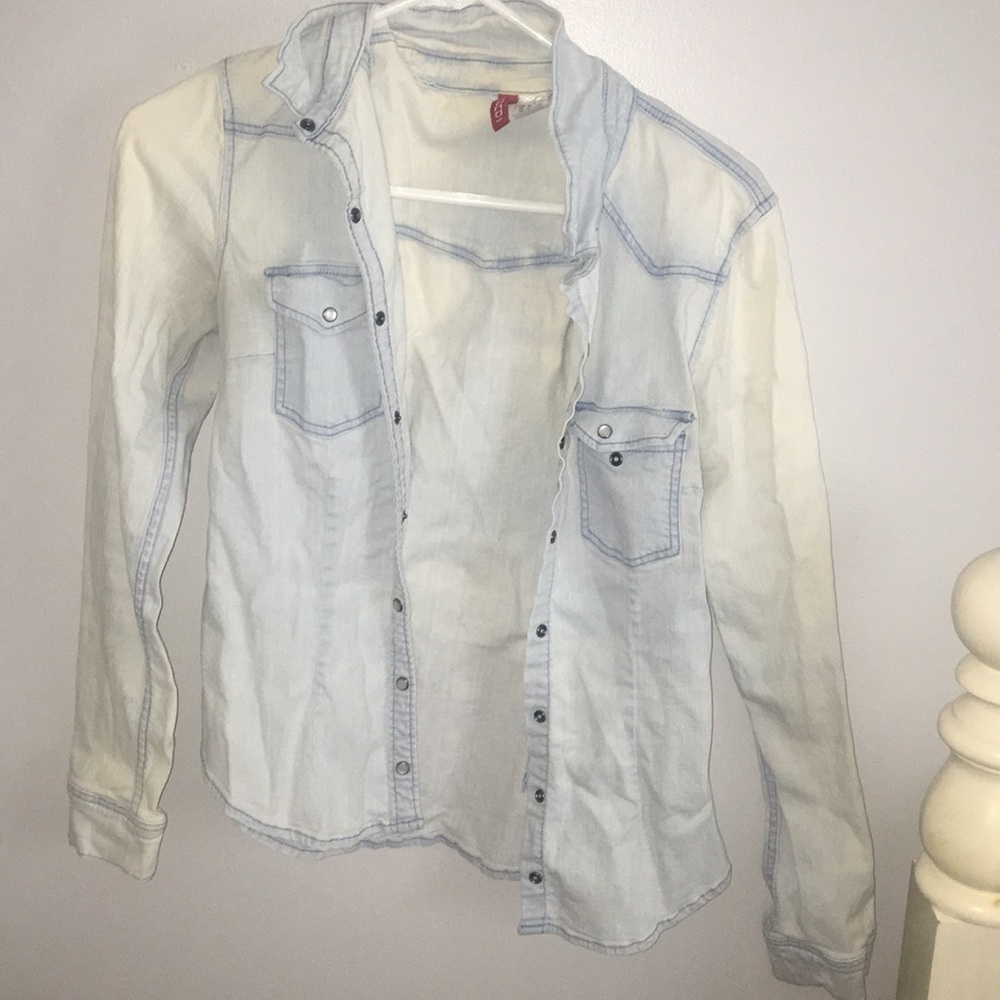 White Wash Denim Top